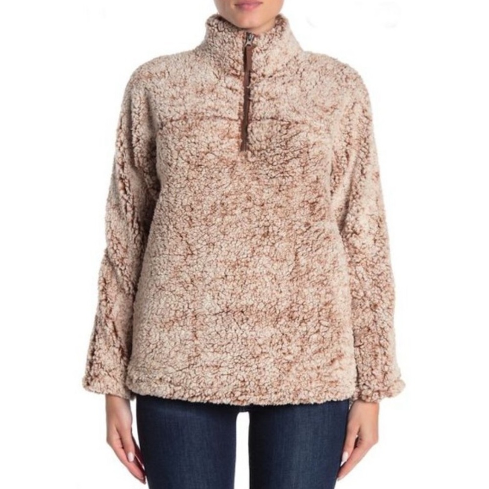 ✨SALE✨Elodie Sherpa Teddy Quarter Zip Sweatshirt - Size Medium